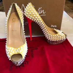 Christian Louboutin studded peep toe